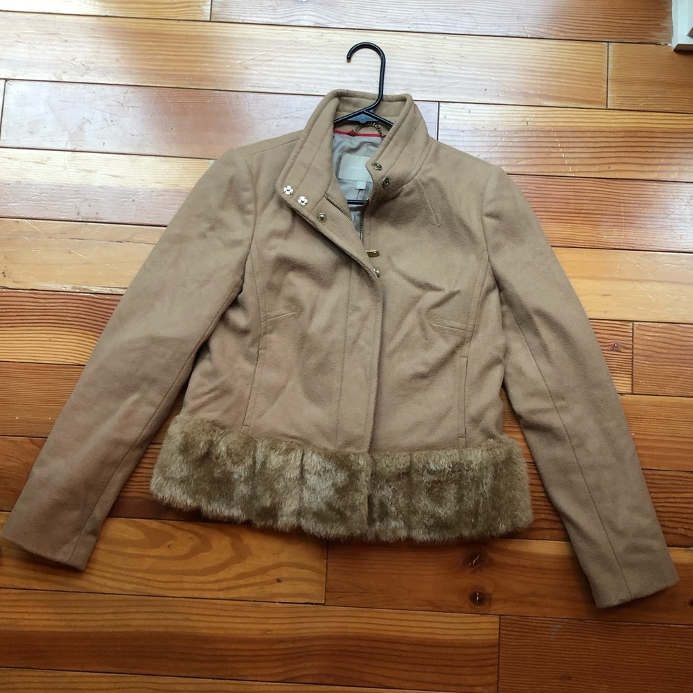 Banana Republic fur trim jacket